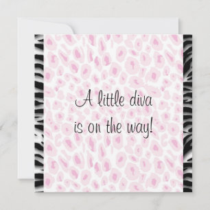 Convite Chá Rosa Leopardo Zebra Bebê