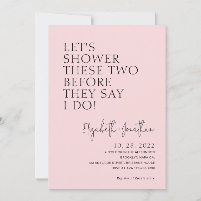 Convite Chá Rosa Pálido Antes Que Digam Que Eu (Frente)