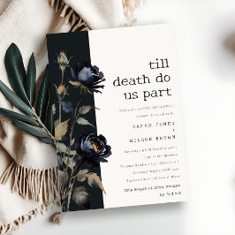 Convite Chá Rosa Preto com Cor d'água Escura Gótica