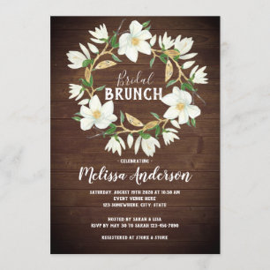 Convite Chá Russo De Madeira Magnolia Bridal Brunch