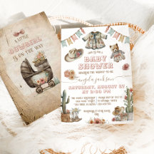Chá Rustic Boho Wild West Baby Girl