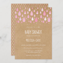 Chá Rustic Pink Raindrops Baby Girl
