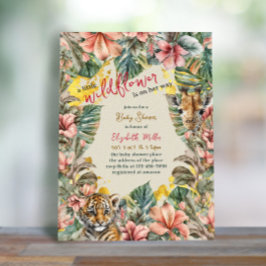 Convite Chá Rústico de Folhagem Pequena de Flor Selvagem