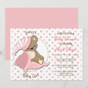 Convite Chá sonolento do bebé do urso