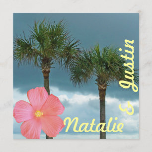 Convite Chá Tropical Beach Weding