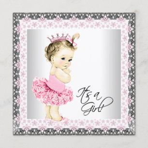 Convite Chá Tutu Baby Girl Ballerina