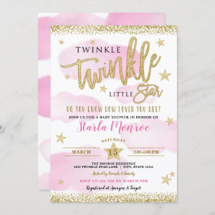 Convite Chá Twinkle Twinkle Little Star Baby Girl