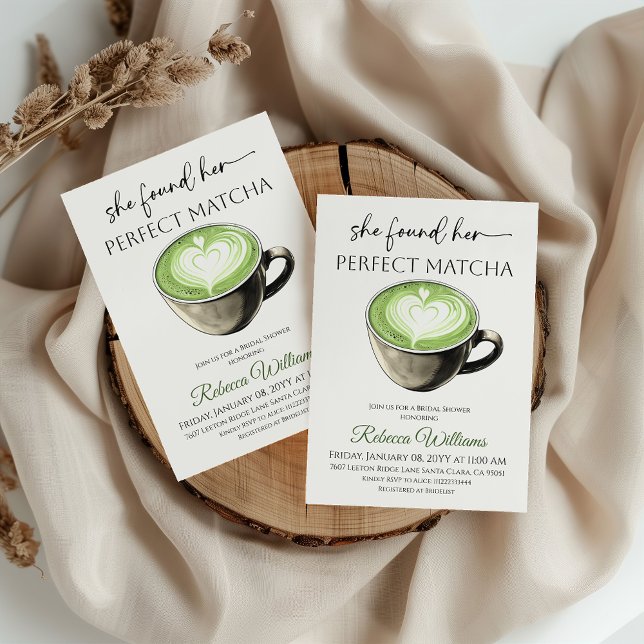 Convite Chá Verde Matcha Perfeito para Chá de Noiva em Ver (Criador carregado)