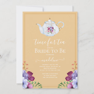 Convite Chá Vintage Floral para Noiva