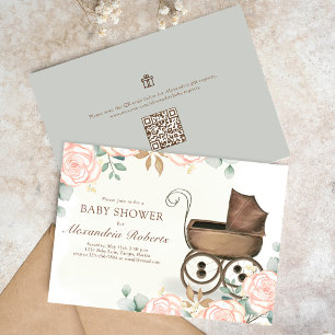 Convite Chá Vintage Modelo Floral Rosa