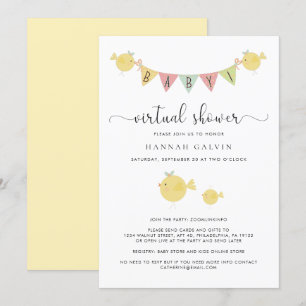 Convite Chá Virtual Bebê   Mama Bird e Pintinho de Bebê