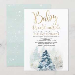 Convite chá virtual de inverno bebê está frio fora de o