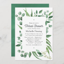 Convite Chá Virtual Eucalyptus Greenery