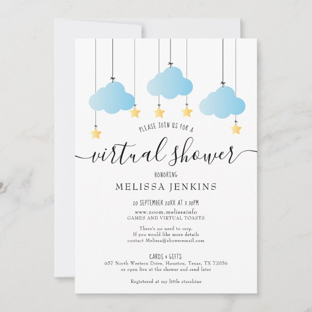 Convite Chá Virtual Online de Longa Distância por Email (Frente)