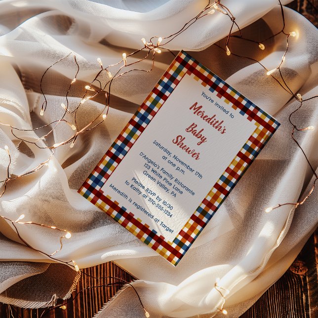 Convite Chá xadrez Baby Boy (Criador carregado)