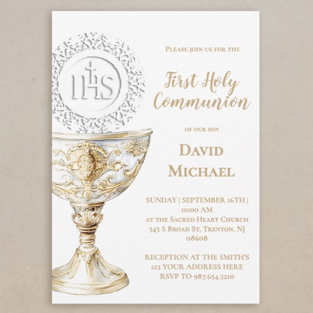Convite Chalice Host First Holy Communion (Criador carregado)