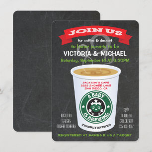 Convite Chalkboard Baby está criando Chá de fraldas de c