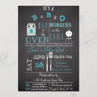 Convite Chalkboard BabyQ blue