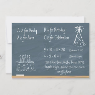 Convite Chalkboard Birthday