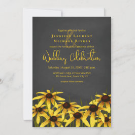 Convite Chalkboard Black Eyed Susan Flor