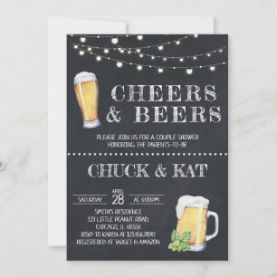 Convite Chalkboard de Chás e Cervejas para Churrasco de Be