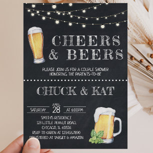 Convite Chalkboard de Chás e Cervejas para Churrasco de Be