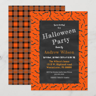 Convite Chalkboard de Halloween