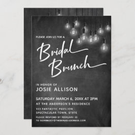 Convite Chalkboard Edison Luz Bridal Moderna Brunch