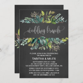 Convite Chalkboard Foliage Wedding Brunch
