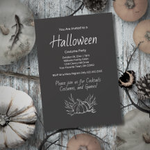 Chalkboard Halloween Costume Party Fall Pumpkin