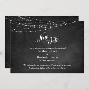 Convite Chalkboard & Lights Adiaram "New Date" de Casament