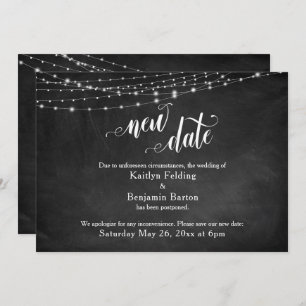 Convite Chalkboard & Lights Adiaram "New Date" de Casament