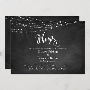 Convite Chalkboard & Lights adiou casamento "Whoops"