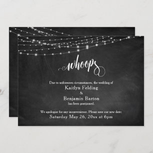 Convite Chalkboard & Lights adiou casamento "Whoops"