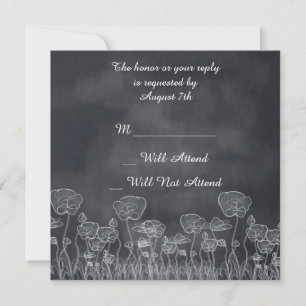 Convite Chalkboard Poppy Wedding R.S.V.P.