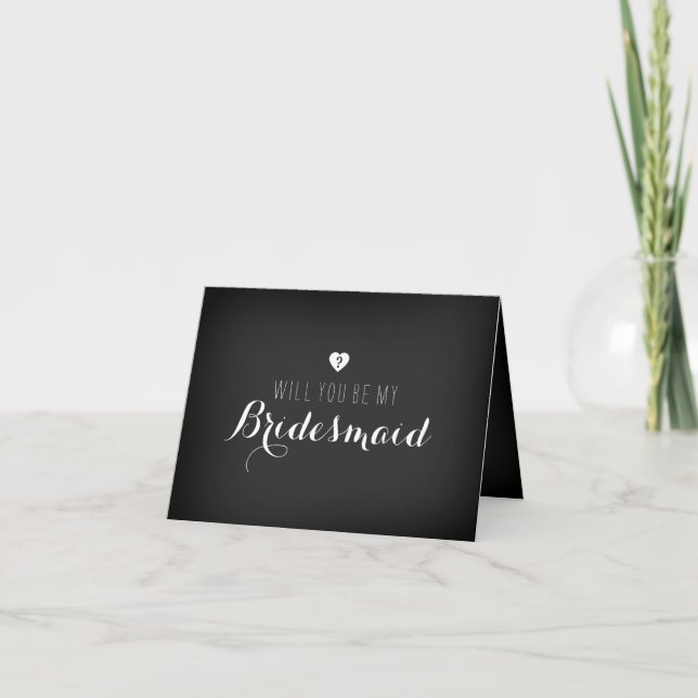 Convite Chalkboard Você Será Minha Placa De Bridesmaid (Frente)