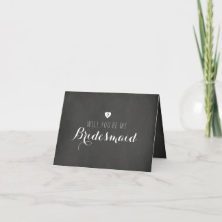 Convite Chalkboard Will You Be My Bridesmaid Card