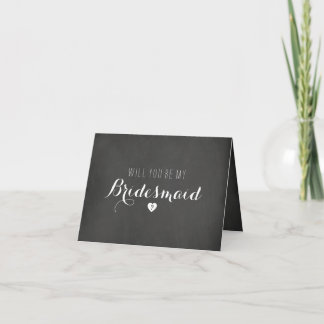 Convite Chalkboard Will You Be My Bridesmaid Card