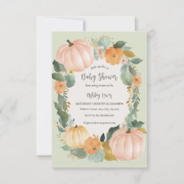 Convite Chamada de abóbora de Chá de fraldas