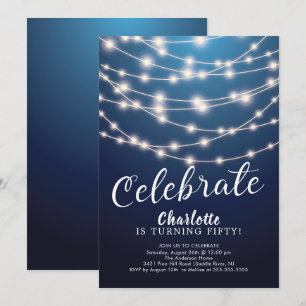 Convite Chamada de Aniversário de Celebração de Luzes A