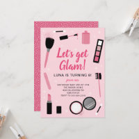 Chamada de Aniversário do Glamor de Makeup Rosa Gi