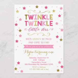 Convite Chamada de Aniversário do Twinkle Twinkle Little S