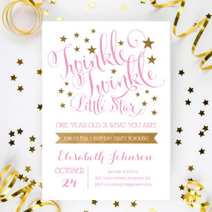 Convite Chamada de Aniversário do Twinkle Twinkle Little S