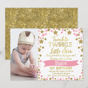 Convite Chamada de Aniversário do Twinkle Twinkle Little S
