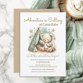 Convite Chamada de Aventura no Acampamento Baby Shower