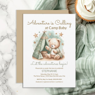 Convite Chamada de Aventura no Acampamento Baby Shower