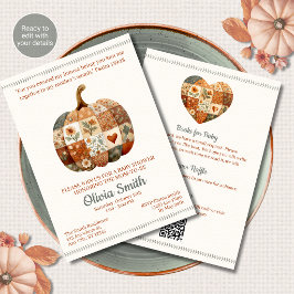 Convite Chamada de Bebê Patchwork Pumpkin Cristã Tudo em U