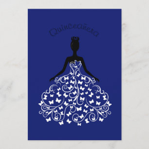Convite Chamada de Brilhante Azul Quinceanera Ball