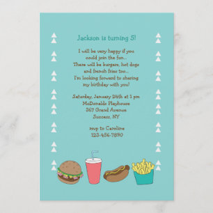 Convite Chamada de Cães Quentes e Fries