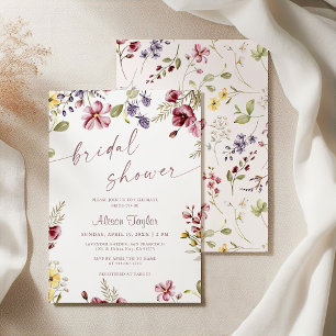 Convite Chamada de Caligrafia de Flor Silvestre Rosa Casam